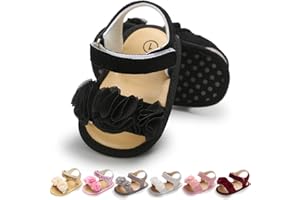 LAFEGEN Infant Baby Girls Summer Sandals Newborn Toddler First Walker Crib Dress Shoes
