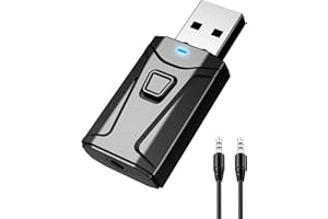 Tsnam USB Bluetooth Adapter for Car, Bluetooth Transmitter Receiver Plug & Play, 3.5mm AUX Wireless Audio Adapter for TV, Headphone, PC, Stereo