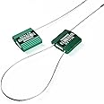 LeadSeals 50 Green High Security Cable Seals with Barcode Pull Tight Numbered Steel Security Seals Metal Container Seals Anti-Tamper Shipping Self-Locking Tags for Logisitics ISO 17712 Certificated