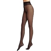Wolford Individual 10 Control Top Tights For Women Sheer Support Pantyhose Waist Sculpting Cotton Gusset Soft Waistband