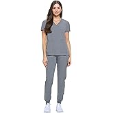 Natural Uniforms Womens Essential Cool Stretch Jogger Scrub Set with Regular and Petite Sizes