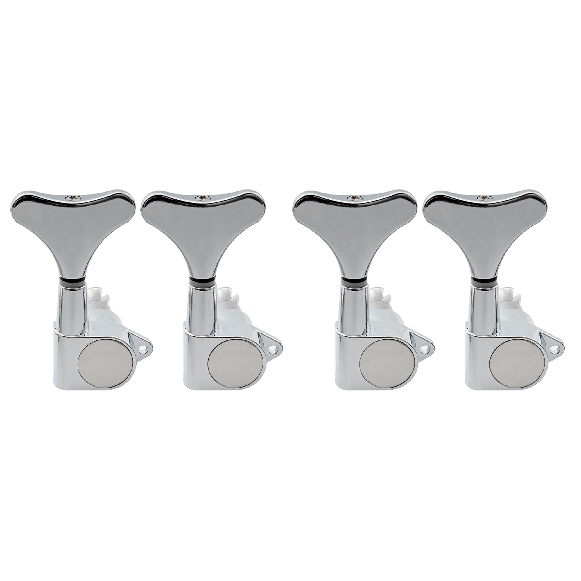 Musiclily 4-in-line Sealed Bass Tuners Tuning Pegs Keys Machine Heads Set for 4 String Electric Bass, Chrome