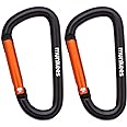 munkees Small Carabiner Clip Keychain 2 Pack, Mini Caribeener 2 inch to 3" for Keys Aluminum Alloy Biner Lightweights for Bottle Buckle, Backpack Hook