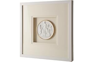 JHUMEG Sculpture Wall Art,French Vintage Decor with Framed,Aesthetic Gold Paintings for Home Living Room Bedroom Office and House Gallery（15.8x15.8in）