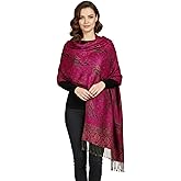 PASKMLNA Reversible Paisley Pashmina Shawl Wrap Elegant Colors