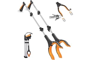 FERXIDI 43" Foldable Grabber Reacher Tool,2pcs Reacher Grabber Pickup Tool,Gripper Reacher Grabber Tool with Rotating Jaw+Magnets,Grabber Reacher Tool Heavy Duty,
