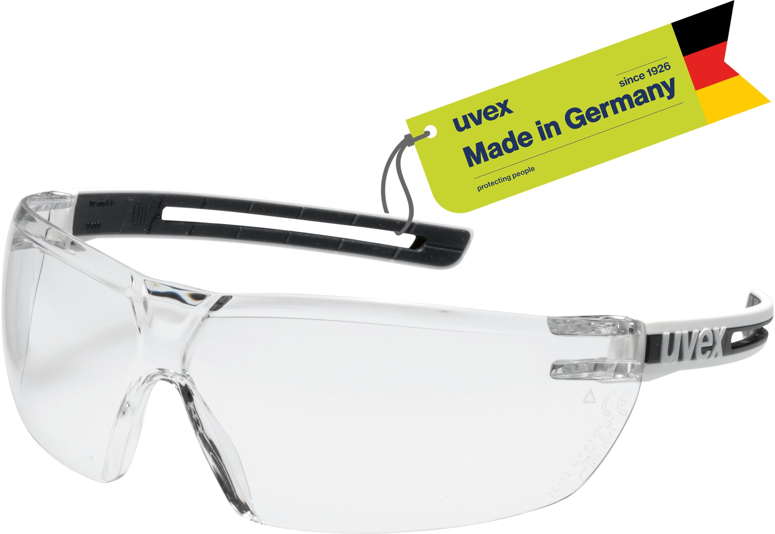 Uvex Tune-up Safety Glasses - Safety Glasses with 100% UV Protection - Metal-Free, Anti-Fog & Scratch-Resistant - Super Light (23g) - White/Anthracite, Transparent