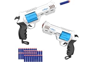 2 Pack Foam Dart Blaster Set for Kids with 40 Darts, 8 Dart Rotating Barrel, Kids Outdoor Games for Boys and Girls, Teens Age