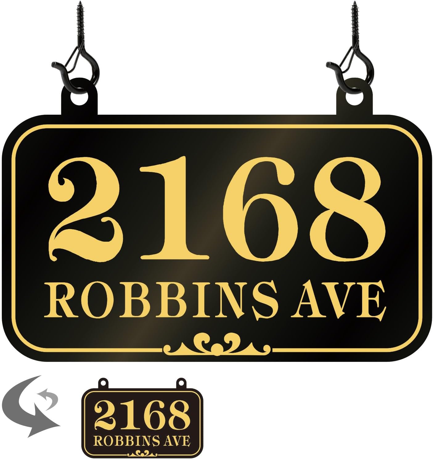 Plaques & Wall Art - Hanging Address Plaque Sign - Personalized House Number Sign Plaque,Address Sign,House Address Numbers for Outside House,Mailbox Post,Lamp Post,Pillar,Drive Way - Reflective 911 Visibility Double Sided with Hooks 10.1