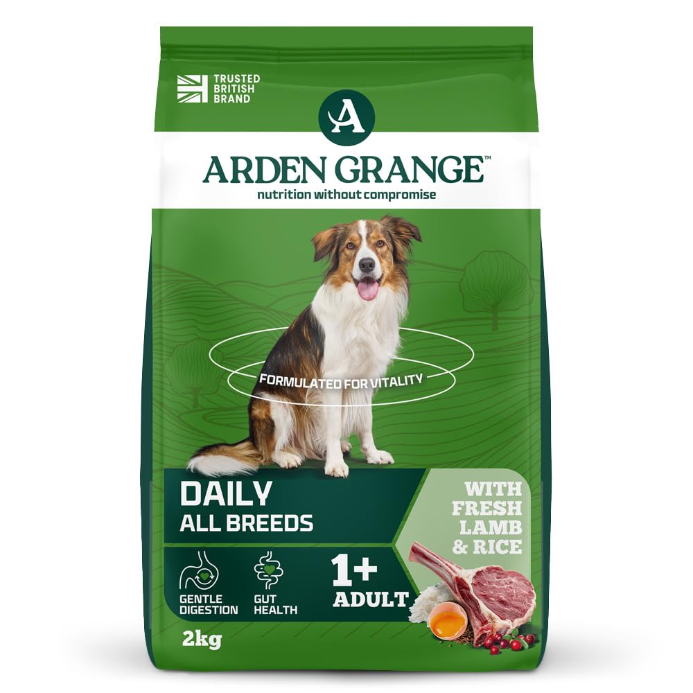 Arden Grange Adult Rich In Fresh Lamb and Rice, Clear, 2 kg (Pack of 1)