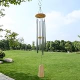 nuoshen Wind Chime Garden Wind Chimes Outdoor Indoor 65cm Silver view 7