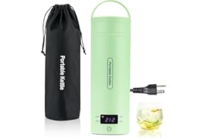 COHOLYTY Portable Electric Kettle: Travel Small Water Boiler, Heater with 4 Temperature Control, 304 Stainless Steel, With Boil Dry Protection & Fast Boil, BPA-Free, Auto Shut Off (Green)