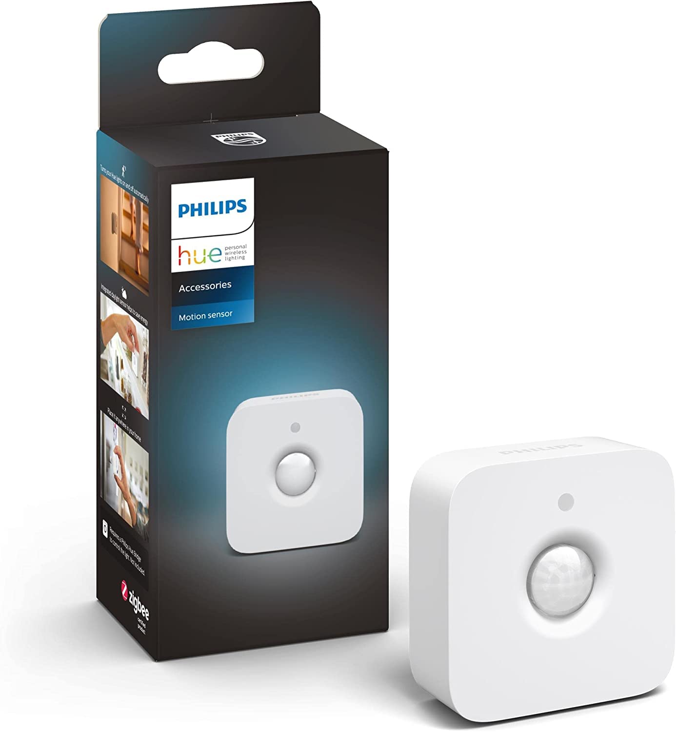 Philips Hue Indoor Motion Sensor with Wireless Control. Smart Lighting Accessory, White