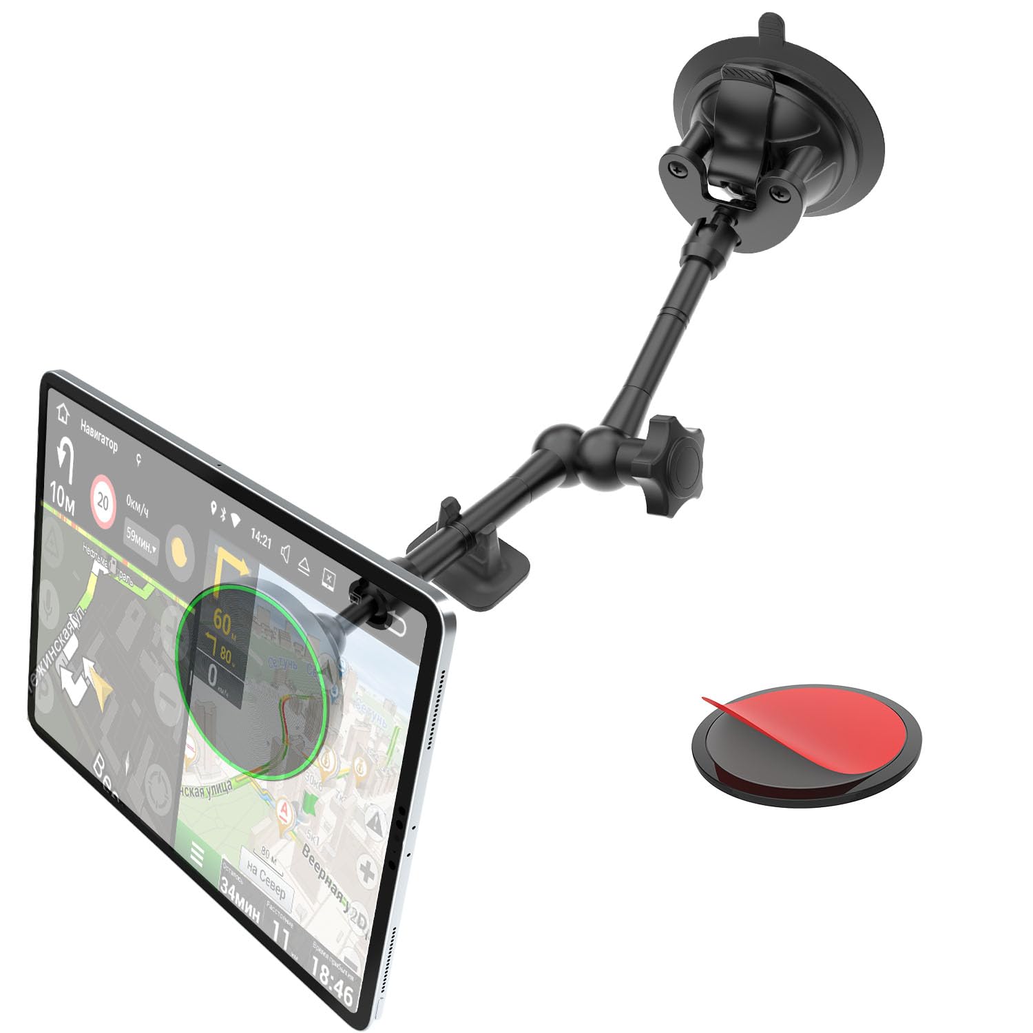 Photo 1 of Magnetic Car Tablet Holder for Dashboard & Windshield, [Flexible Long Metal Arm] Suction Cup Mount for Truck, SUV, Van, Fits 4-11'' Devices iPad Pro Air/Mini, iPhone 15/14 Pro Max, Galaxy S23/S22