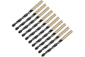 uxcell 10pcs Straight Shank Twist Drill Bits 6mm Gold Titanium & Black Nitride Coated High Speed Steel (HSS) 4341 with 6mm Sh
