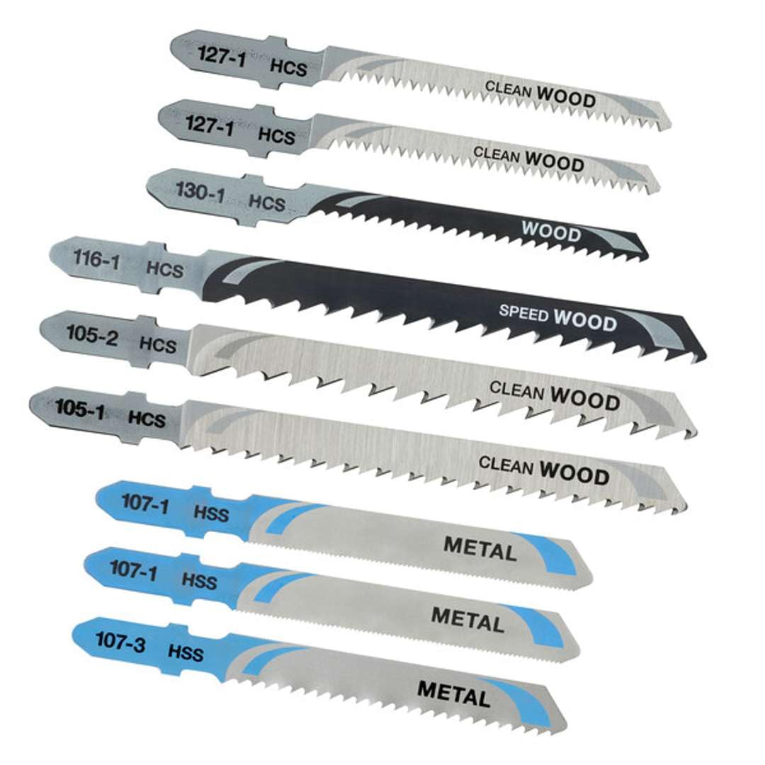 Juego de 10 hojas para Cortes en Madera y Metal en estuche tipo Cassette