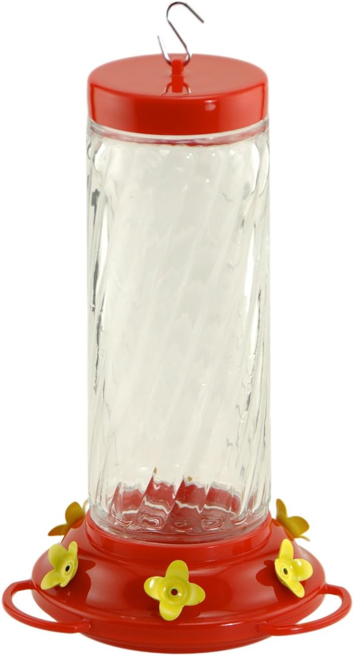 Audubon NA35227 Swirl Glass Hummingbird Feeder, 30-Ounce