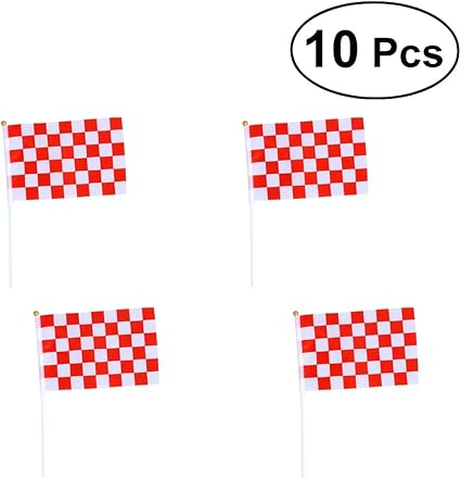 Amazon Com Luoem Racing Stick Flags Mini Racing Flags Red White