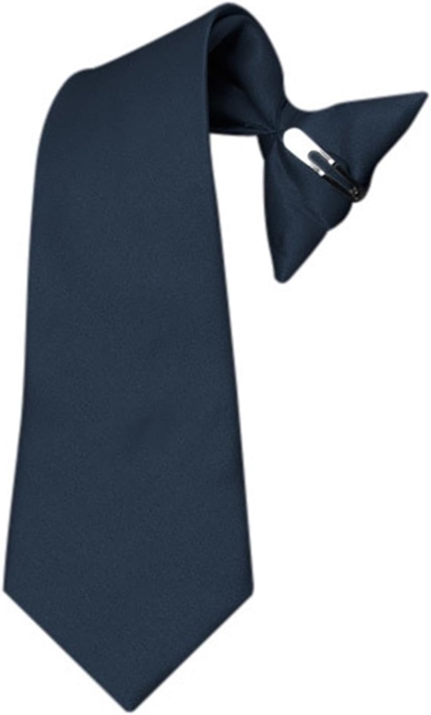 Boy's Solid Color Pre-tied Clip On Neck Tie