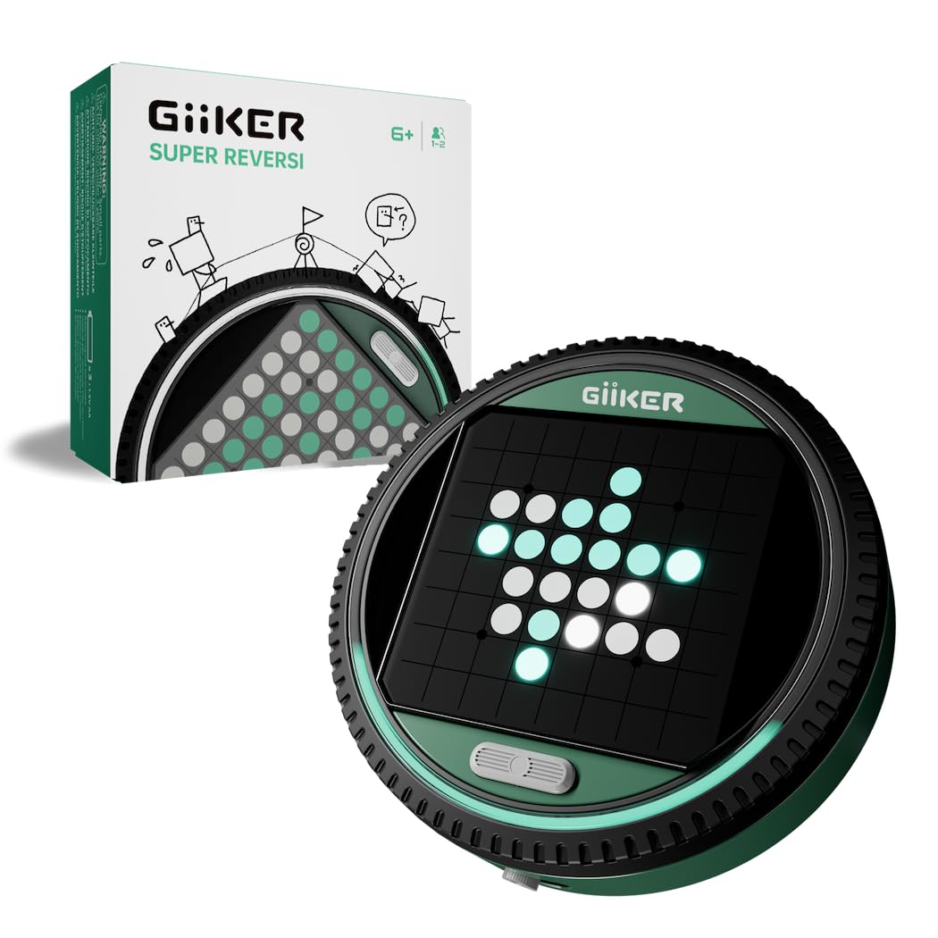 GiiKER Super Reversi - Electronic Handheld Strategy Board Game with AI Opponent, Smart Logic Puzzle & Brain Teaser Toy for Kids and Adults, Portable Travel Game for Road Trips