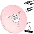 KLIM Discman Portable CD Player with Headphones, Built-in Battery - New - CD Players for Home, Car - Compatible w/SD Card, CDR, CDRW, MP3, WMA - 5 EQ Effects - Pink