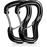 Travel Bird Heavy Duty Carabiner Clip Hook 8KN (1763 lbs), 2 PCS Ultra-Light Aluminum Caribeaners with Double Door D Ring Shape, for Hammock, Camping, Hiking, Backpacking, Dog Leash, Keychain Clip
