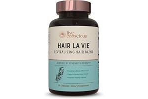 Hair La Vie Live Conscious Revitalizing Blend Hair Growth Vitamins for Women to Support Health of Hair - Supplements w/Biotin, Collagen & Saw Palmetto for Thick, Full Hair - 60 Caps