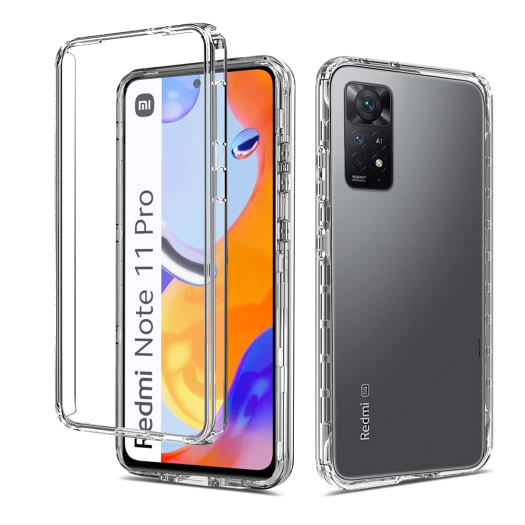 GAPlus Xiaomi Redmi Note 11 Pro Front and Back Case [Built in Screen Protector] Transparent Clear Fully Protection PC Hard Soft Slim Thin Cover Bumper Shockproof For Xiaomi Redmi Note 11 Pro 4G 5G — image 1