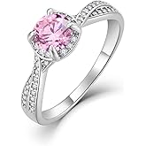 STARCHENIE Promise Ring for Her 925 Sterling Silver Round Engagement Wedding Ring for Women Size 5-10