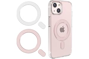 LDSXAY Universal MagSafe Ring, 2 PCS Magnet Sticker Magnetic Adapter Ring Compatible with Magsafe Accessories & Wireless Charging for iPhone 16/15/14/13/12/11 Pro Max Mini, Galaxy S24/S23 (White Pink)