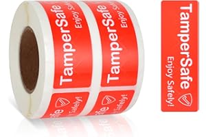 DLUGOPIS 500 Pieces Tamper Evident Label1* 3 Inch Food Delivery Stickers Temper Proof Tape Roll Safe Secure Tamper Evident Seals for Food Container Pizza Boxes (Red)