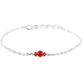 Luna Tide Carnelian Dainty Bracelet in Sterling Silver