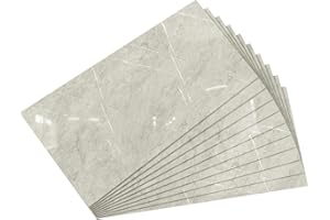 Frantie Shower Wall Panels, 31.5" x 15.7" Peel and Stick Backsplash Vinyl Faux Marble Shower Tile for Bathroom and Kitchen Wall (10pc)