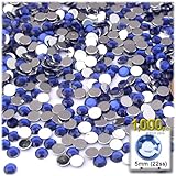 The Crafts Outlet 1000-Piece Flat Back Round Rhinestones, 5mm, Royal Blue