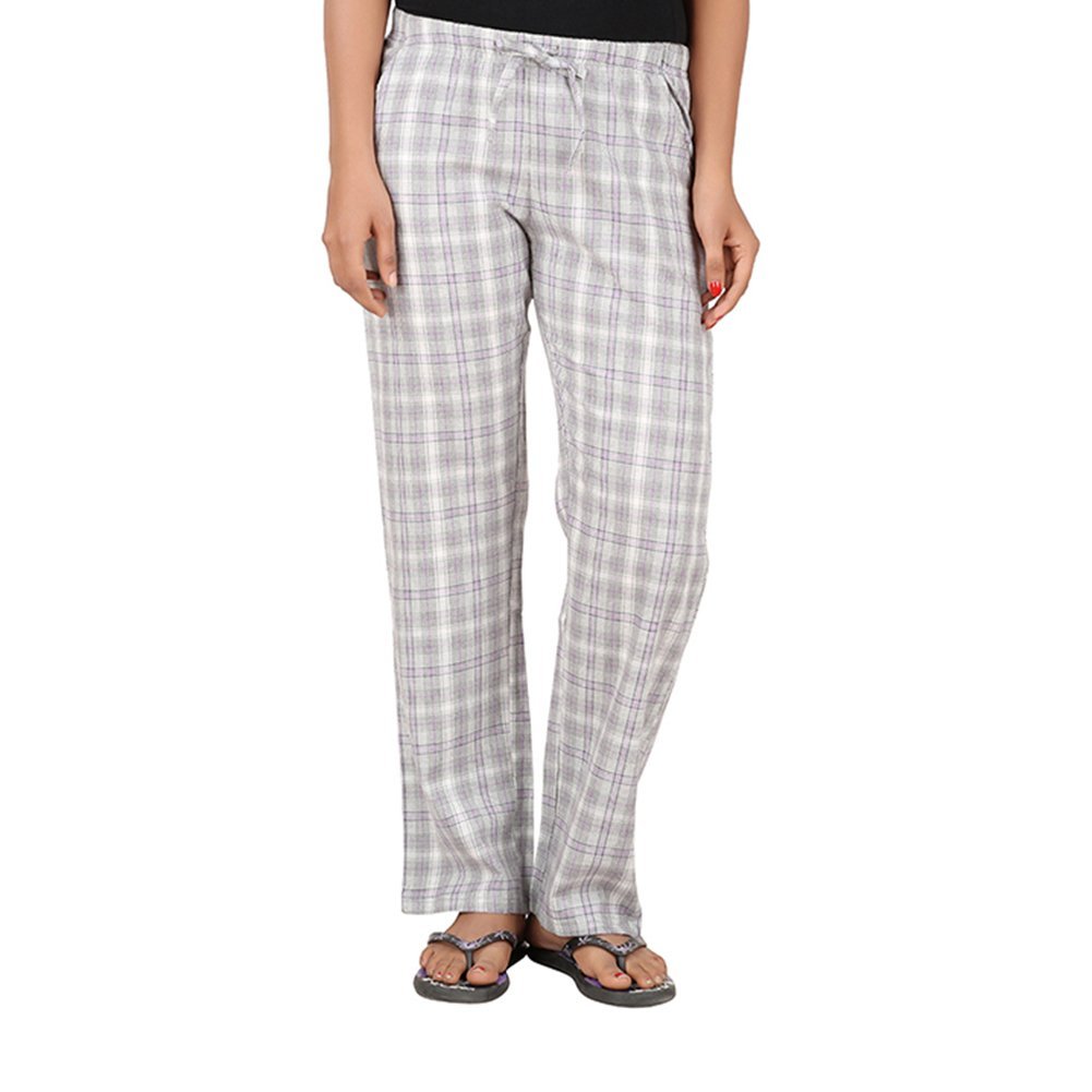 antshrike women cotton woven pyjama nightwear pant -grey