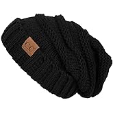 Funky Junque Slouchy Beanie for Women Winter Hat Warm Slouch Oversized Soft Chunky Cable Knit Beanies for Cold Weather