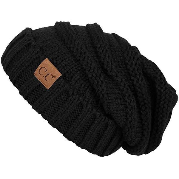 Unisex Winter Chunky Soft Stretch Cable Knit Slouch Beanie Skully