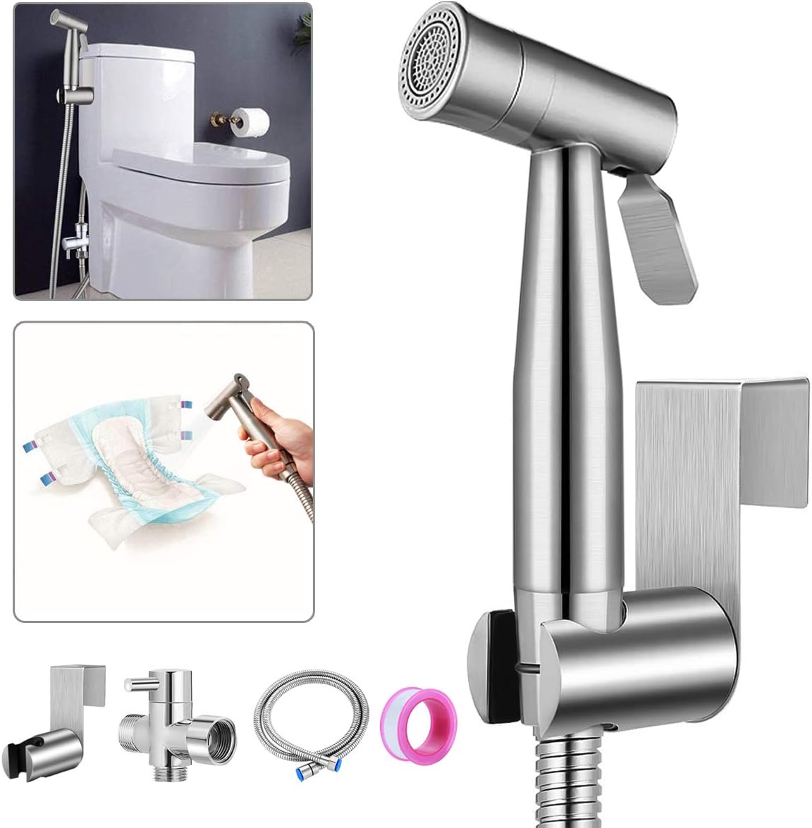AK KYC【Unique 2 Water Pressure】Bidet Sprayer for Toilet, 2 Functions