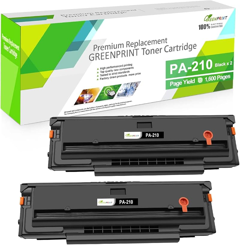 Compatible Toner PA-210 PA210 2 Black Cartridges 1600 Pages P2500W