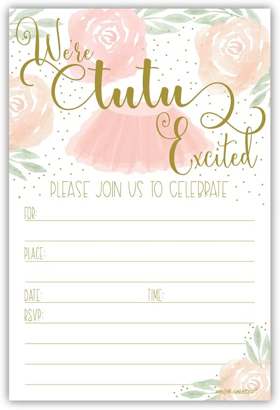 we are tutu excited invitations