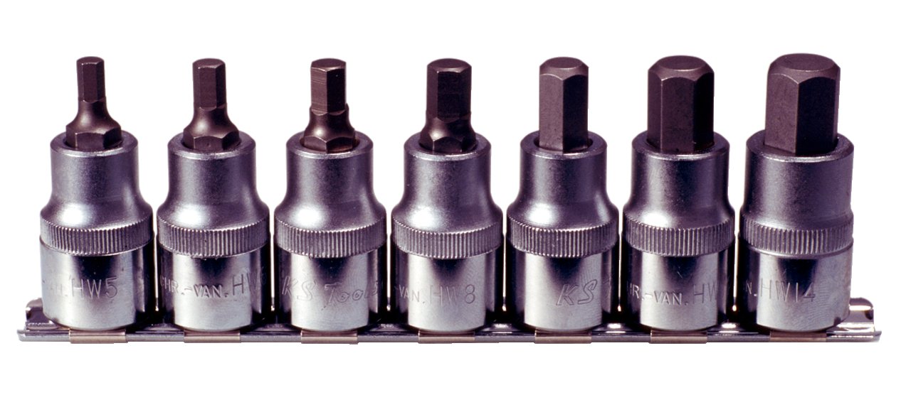 KS Tools 911.1320 5-14mm 1/2-inch Hex Bit Socket Set (7 Pieces)