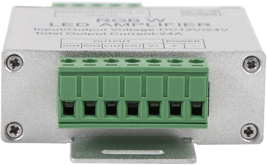 RGBW Amplifier DC12-24V 24A 4 Channel Output Circuit Aluminum Shell Data Amplifier Controller LED Strip, Multicolored - Image 5