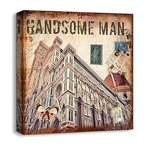 Canvas Wall Art for Living Room,Bedroom Home Decoration Vintage Artwork Ready to Hang - 12x12 inches