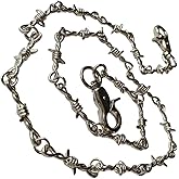 VALICLUD Stainless Steel Punk Necklace, Wallet Chain for Men & Women, Barbed Wire Design, Gothic Fashion Accessory