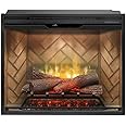 Dimplex Revillusion® 30 Inch Built-in Electric Firebox - Herringbone Brick Background - Includes Realistic Faux Logset, Front Glass Panel, Firebox, and Plug Kit