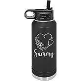 32 oz Customized Nurse Water Bottle Tumbler, Bottle Gift for Nurse Birthday, CNA, CMA, Medical Office Staff Thank You, Laser Engraved, Vacuum Insulated, Stainless Steel, with Lid and Straw