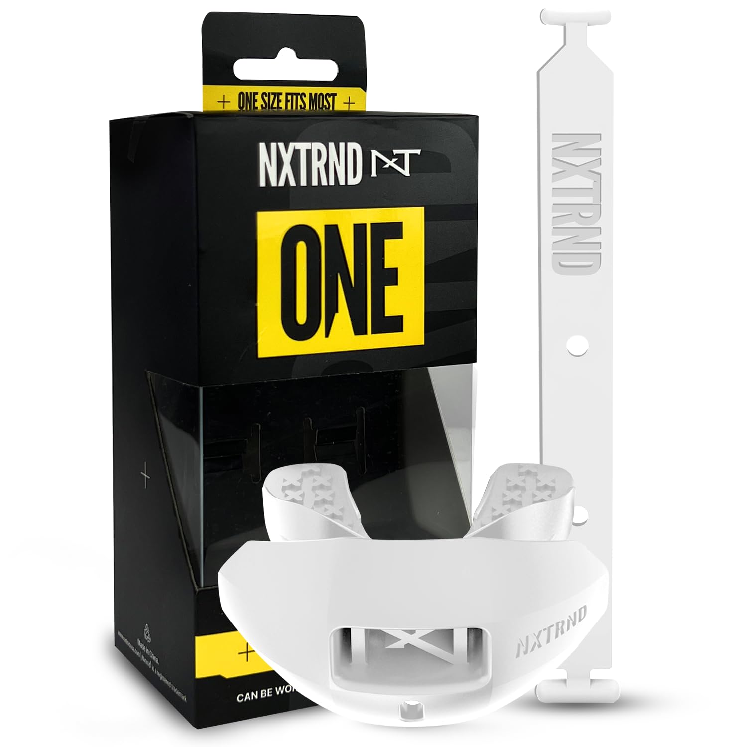 Photo 1 of Nxtrnd One Football Mouth Guard, Strap Included, Fits Adult & Youth (White)
