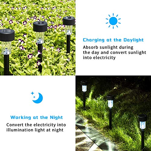 GIGALUMI Solar Pathway Lights Outdoor 12 Pack, Bright Solar Powered