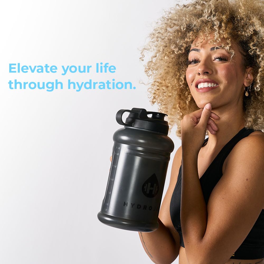 HydroJug Half Gallon Water Bottle 64oz Leakproof, Carry Handle