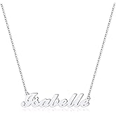 Hidepoo Isabelle Necklace - 18K Gold Plated Name Necklace for Women - Silver Name Necklaces